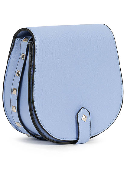 Hailys Damen Mini Kunstleder Handtasche mit Deko Nieten ca. 20x20cm hell blau - Art.-Nr.: 20063333