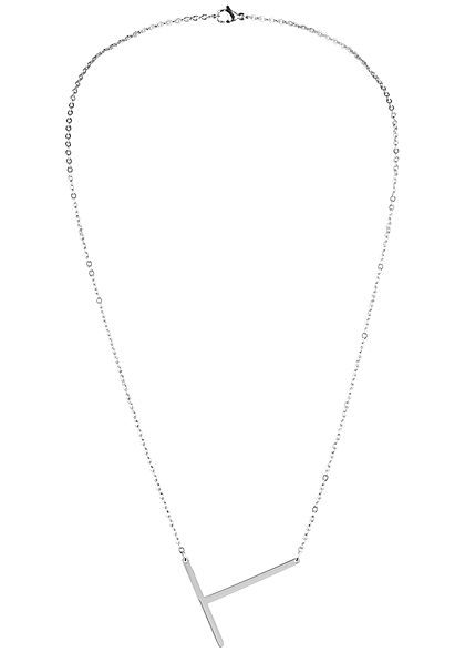 Hailys Damen Fashion Halskette mit Buchstaben Anhnger T silber - Art.-Nr.: 20120603