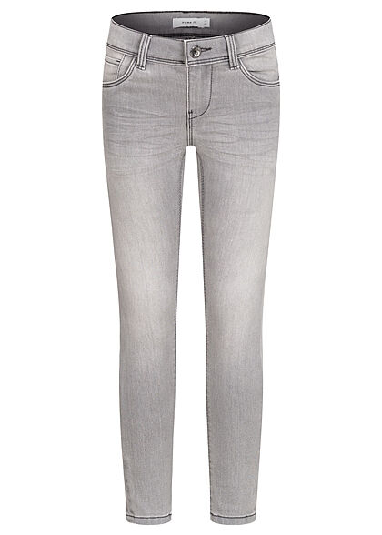 Name it Kids Meisje NOOS skinny fit jeans broek met 5 zakken medium grijs - Art.-Nr.: 21110420