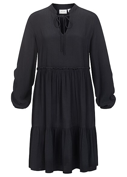 VILA Dames NOOS oversized viscose jurk met v-hals zwart - Art.-Nr.: 21110428