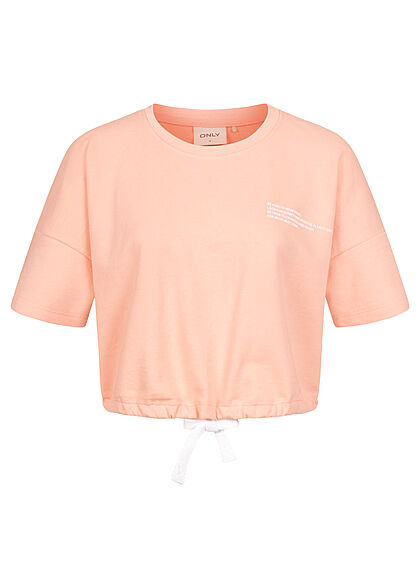 ONLY Dames Kort T-shirt met opdruk roze - Art.-Nr.: 22030222