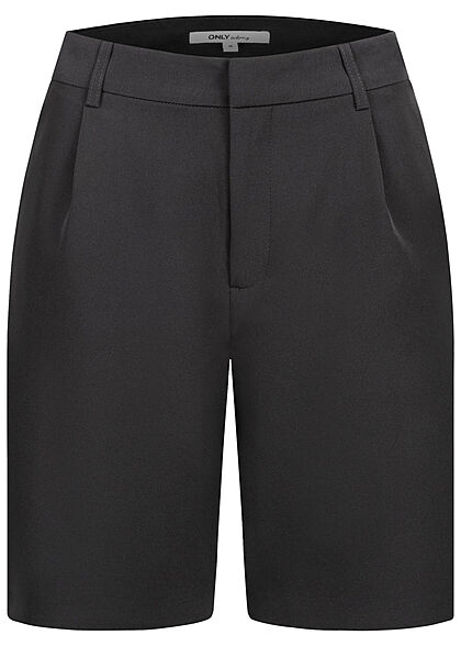 ONLY Damen High Waist Bermuda Shorts Stoffhose mit 2-Pockets schwarz - Art.-Nr.: 22040431