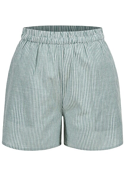 VILA Damen Shorts mit Gummibund und 2-Pockets gestreift arctic blau - Art.-Nr.: 22040488