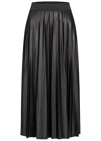 VILA Dames NOOS Geplooide rok met elastiek in tailleband zwart - Art.-Nr.: 22050289