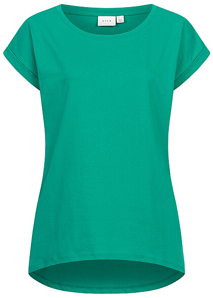 VILA Dames NOOS T-shirt met mouwomslag mullet groen - Art.-Nr.: 23020006