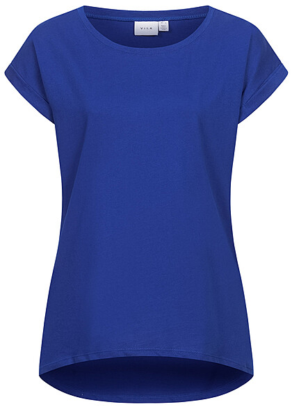 VILA Dames NOOS T-shirt met mouwomslag mullet blauw - Art.-Nr.: 23020008