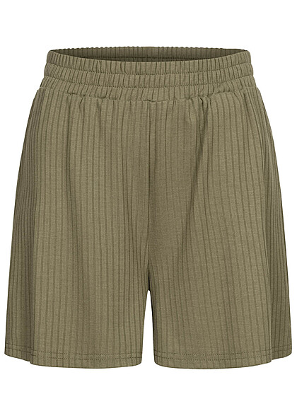 Pieces Dames NOOS Korte broek met elastische tailleband en structuurstof groen - Art.-Nr.: 23030060