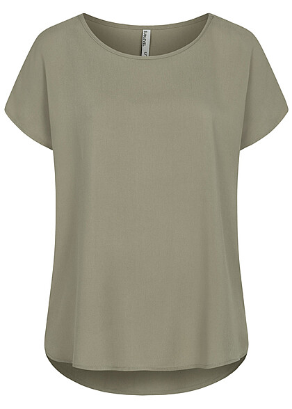 Sublevel Dames Basic T-Shirt met ronde hals groen - Art.-Nr.: 24040028