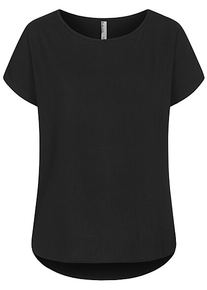 Sublevel Dames Basic T-Shirt met ronde hals zwart - Art.-Nr.: 24040030