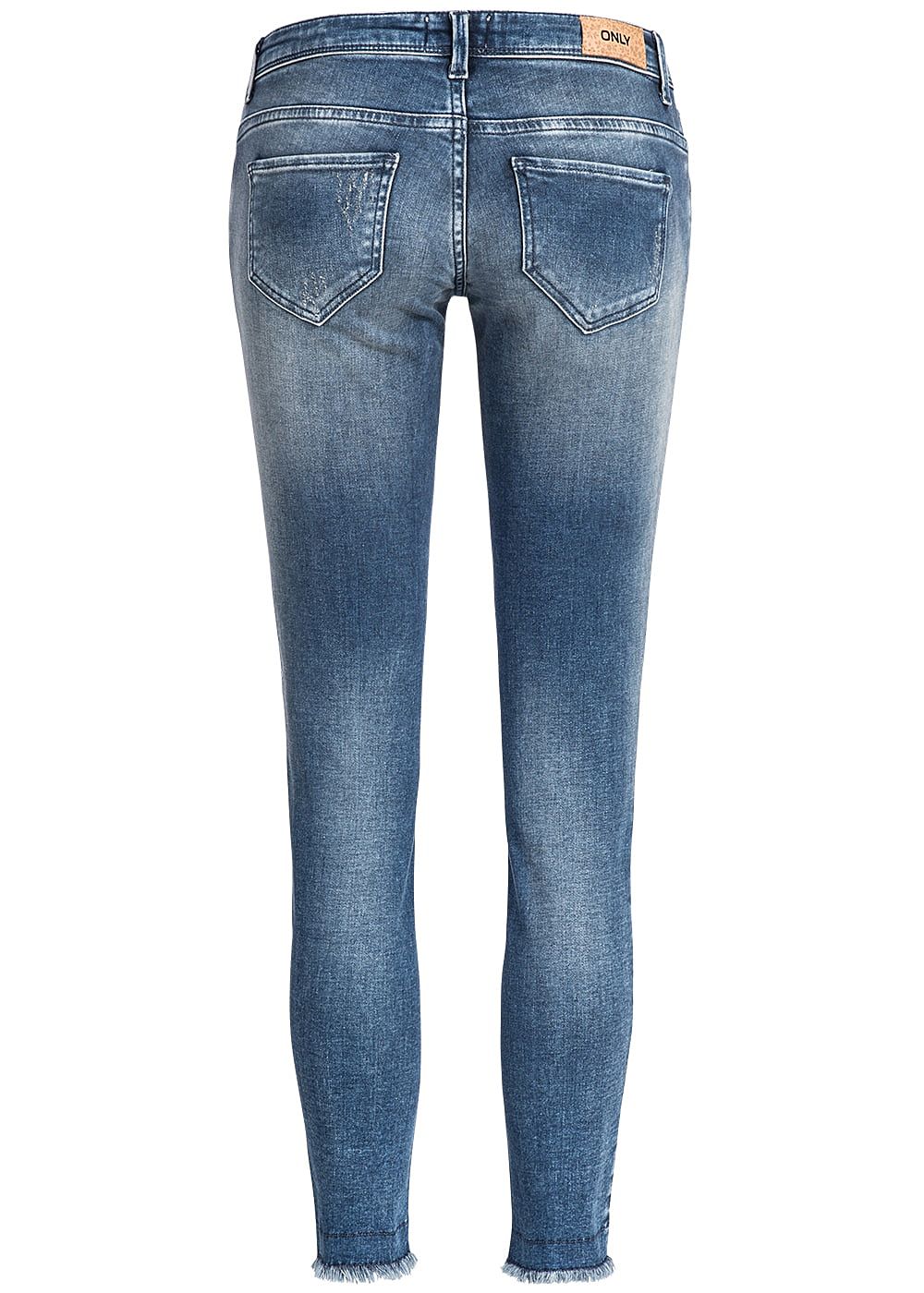 ONLY Damen 7/8 Jeans Hose Fransen am Bein Crash Optik 5 ...