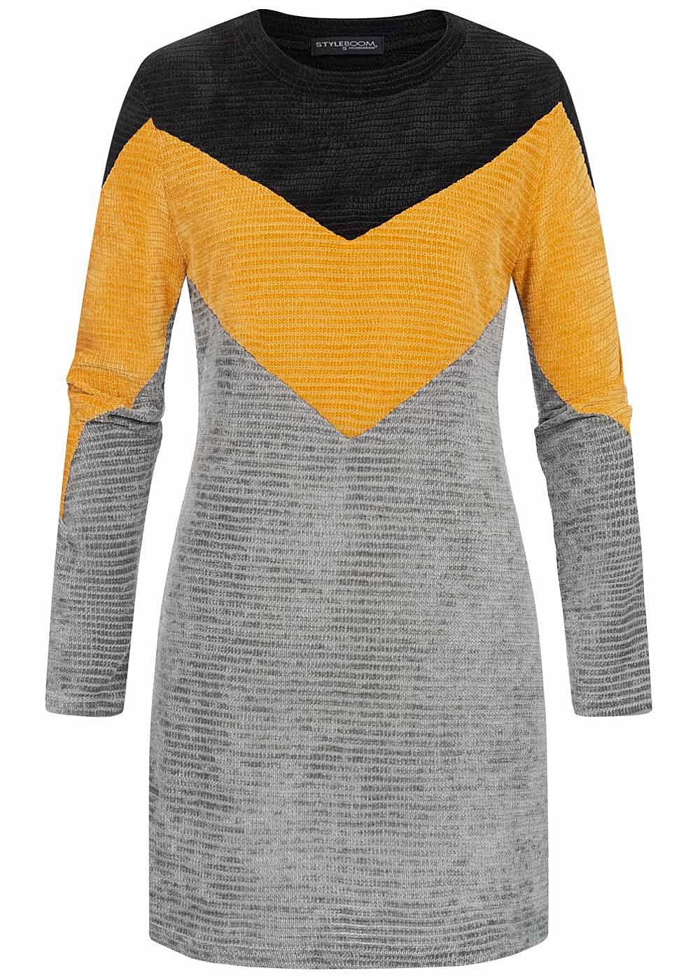 Styleboom Fashion Damen Chenille Arrow Colorblock Mini ...
