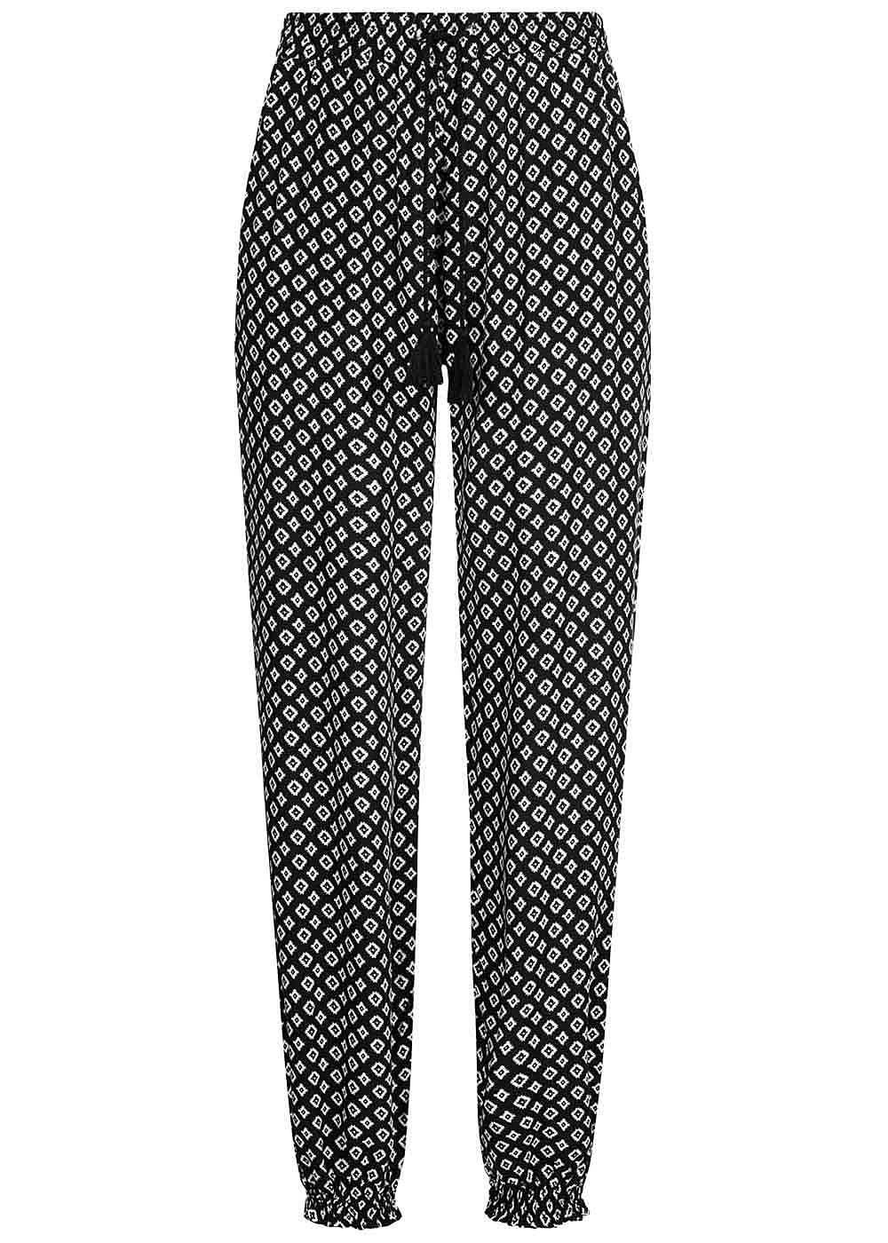Hailys Damen Sommer Hose 2-Pockets Deko Tunnelzug Rauten ...