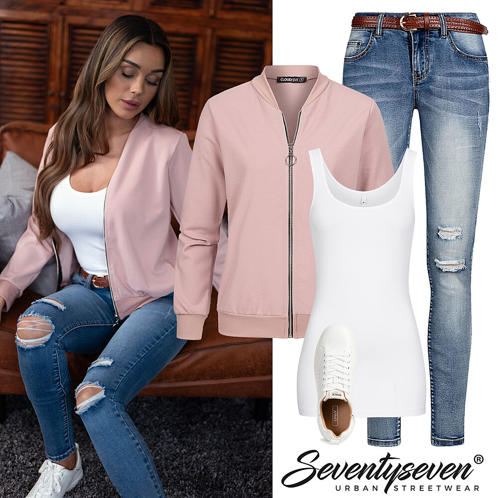Streetstyle jeans met sneaker Outfit 27027
