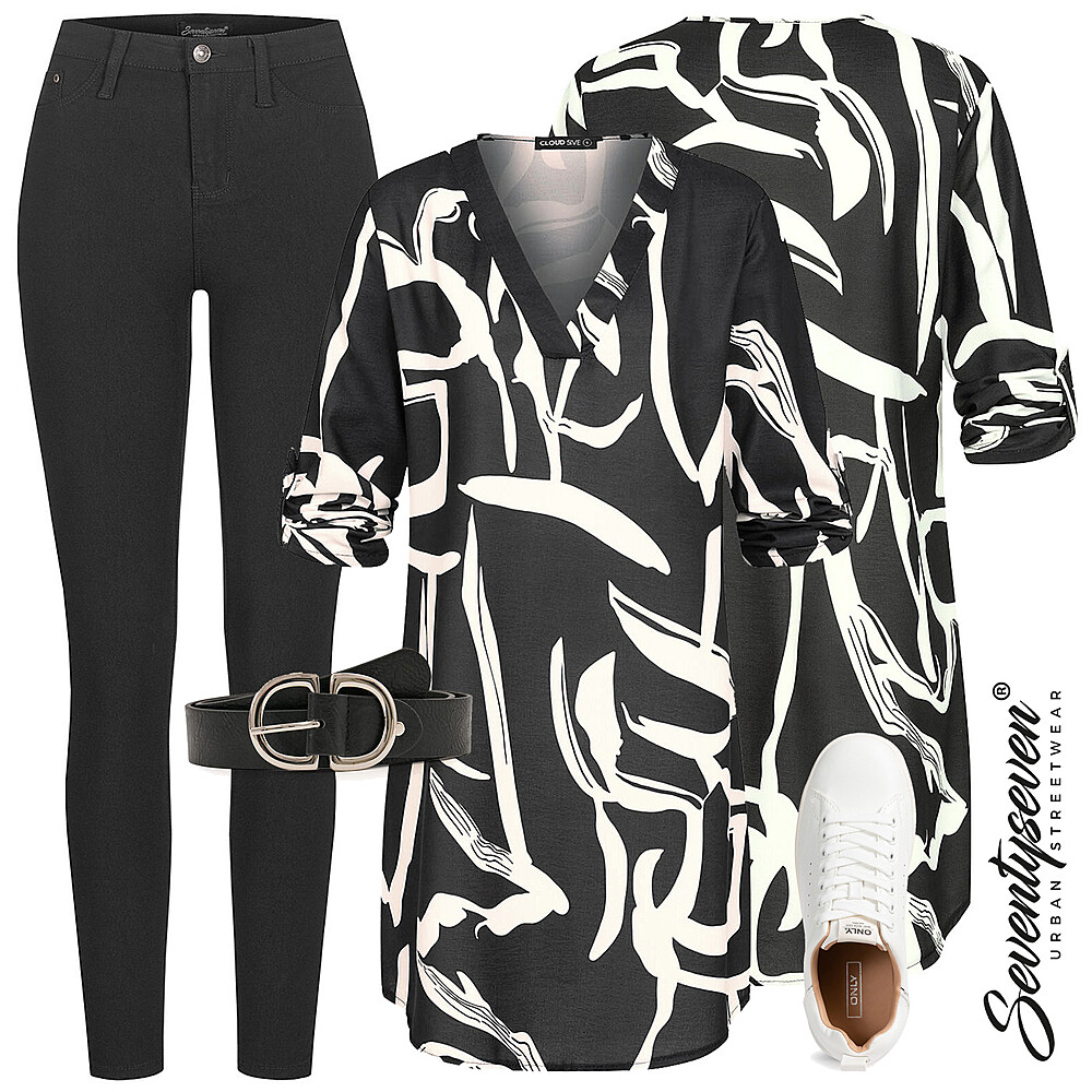 Zwart en wit Outfit 27167