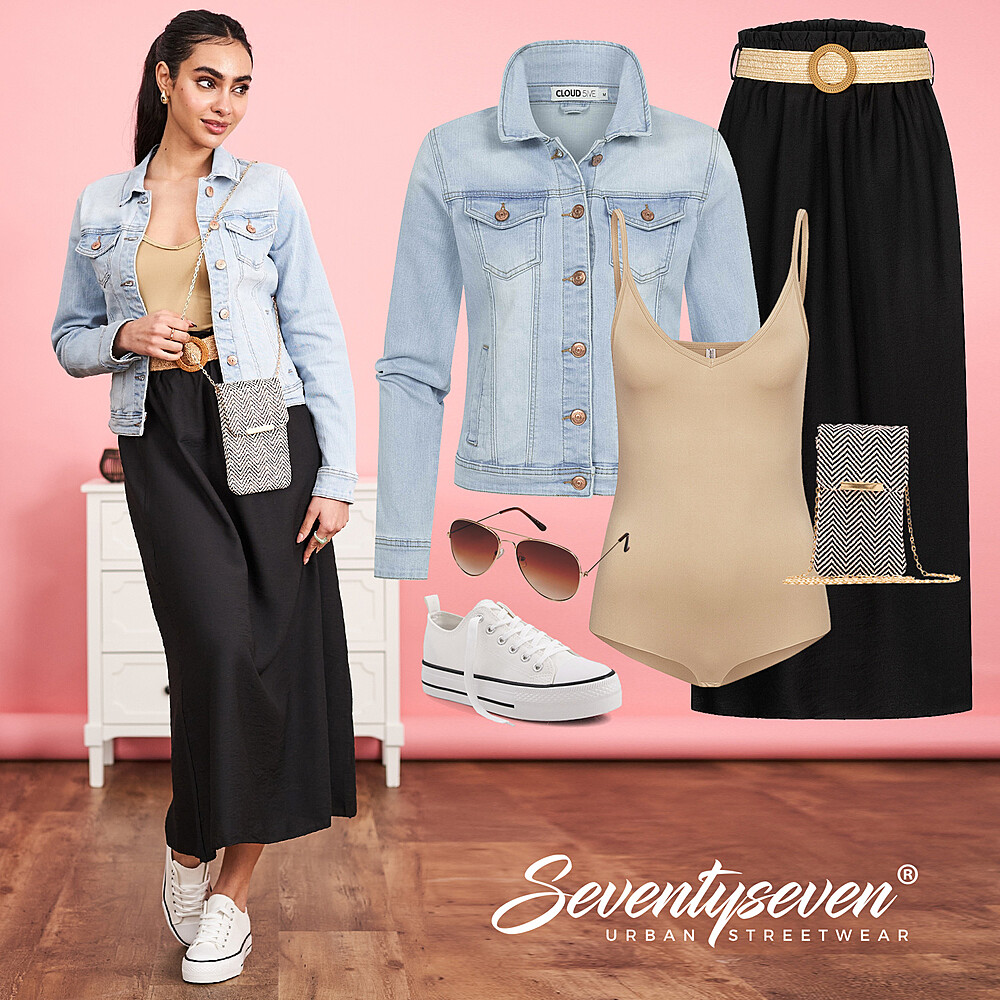 Frisse maxirokstijl Outfit 27201