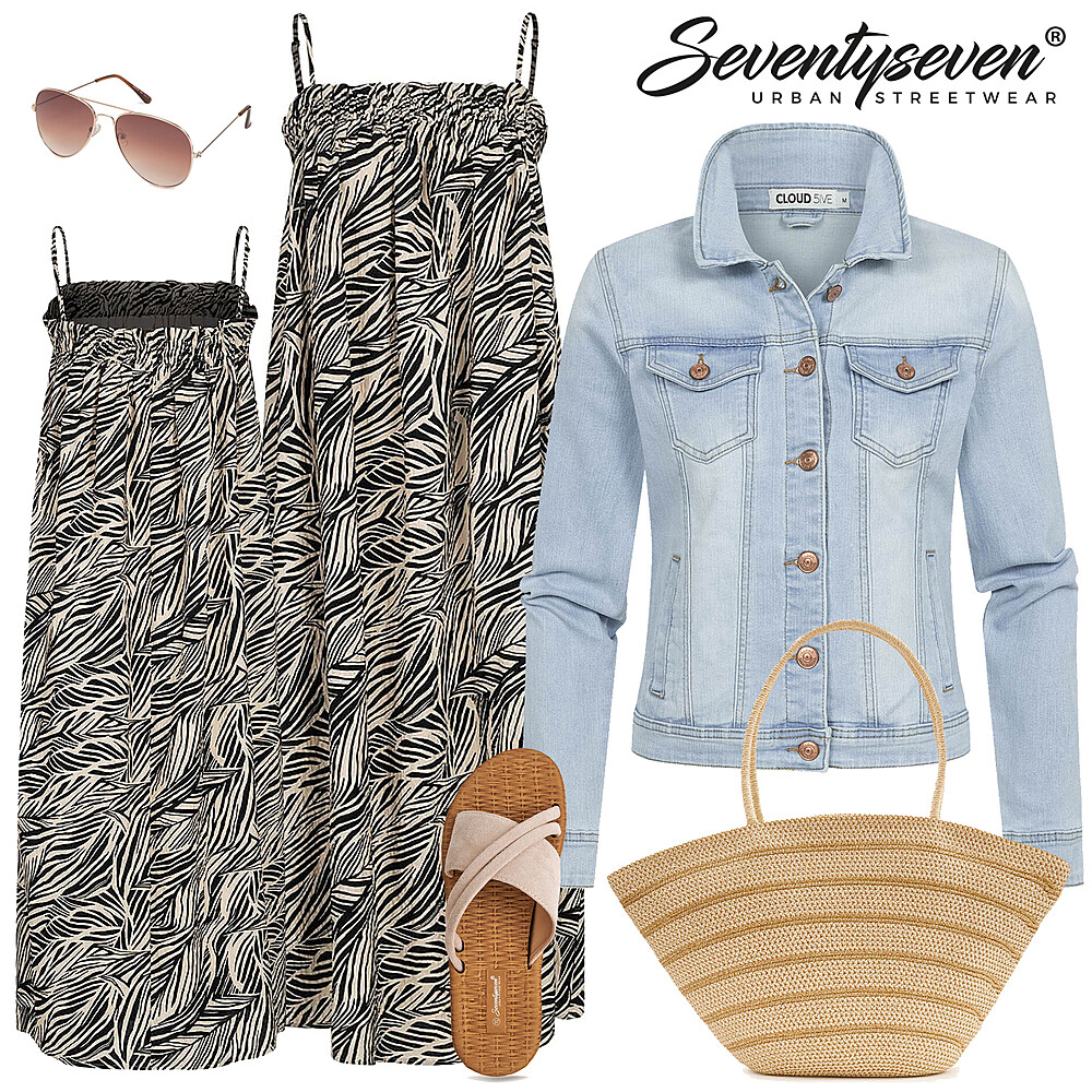 In spijkerjas stijl Outfit 28178