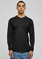 Urban Classics Herren Sweater Longsleeve mit Knopfleiste und Rundhals schwarz