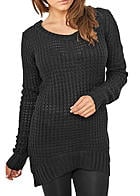 Urban Classics Dames Trui met wijde hals zwart