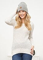 Urban Classics Dames Trui met wijde hals wit