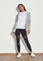 Urban Classics Dames Leggings met elastische tailleband en mesh details zwart