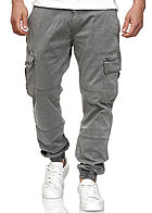 Urban Classics Heren Cargo Joggpants Broek 6-Pockets grijs denim