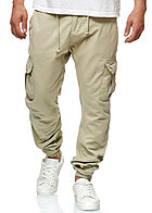 Urban Classics Heren Cargo Joggingbroek met 6-Pockets zand beige