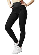 Urban Classics Dames Leggings High Waist en Decoratieve Rits zwart