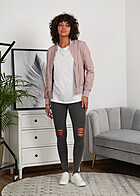 Urban Classics Dames Leggings met Snits op de Knien acid black donkergrijs