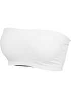 Urban Classics Dames bandeau top met borstpadding wit