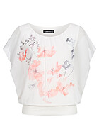 Styleboom Fashion Dames Chiffon Top wit roze