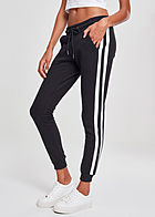 Urban Classics Dames Sweatbroek met strepen zwart wit