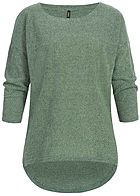 ONLY Dames NOOS 3/4 Mouwen Structuur Shirt bay groen