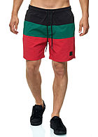 Urban Classics Herren Colorblock Swim Shorts grn rot schwarz