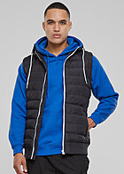 Hooded 2-Pockets 2-Tone Black White Vest