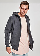 Urban Classics Herren Basic Zip-Hoodie mit Kngurutaschen charcoal dunkel grau