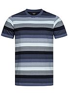 Urban Classics Herren T-Shirt Streifen Muster vintage blau schwarz