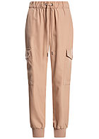 ONLY Damen Cargo Hose 4-Pockets Glanz Optik brush rosa