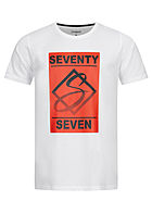 Seventyseven Lifestyle Herren T-Shirt Logo Print weiss rot