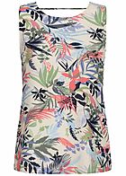 Vero Moda Damen leichtes Blusen Top Tropical Print Rckenausschnitt birch beige