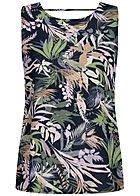 Vero Moda Damen leichtes Blusen Top Tropical Print Rckenausschnitt night navy