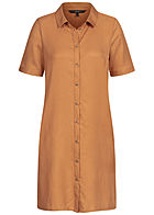 Vero Moda Dames NOOS Mini Blouse-Jurk met zijsneden bruin
