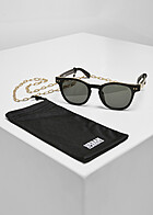 Urban Classics Sonnenbrille inklusive Tragekette UV 400 schwarz gold