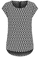 ONLY Dames NOOS Blouse met rits cirkelpatroon zwart wit