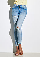 ONLY Dames NOOS Jeans Broek met 5 zakken en destroyed look lichtblauw