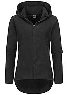 Urban Classics Dames Polar Fleece Zip-Hoodie met capuchon zwart