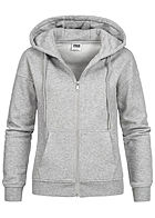 Urban Classics Dames Rits-Hoodie met 2 zakken grijs