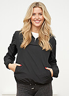 Urban Classics Dames Pullover Jack Windjack met Capuchon zwart