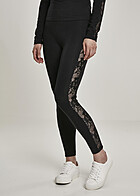 Urban Classics Dames Legging met kanten details zwart