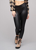 Urban Classics Dames Kunstleer Leggings zwart