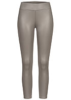 Urban Classics Dames kunstleder leggings met elastische taillegrip grijs